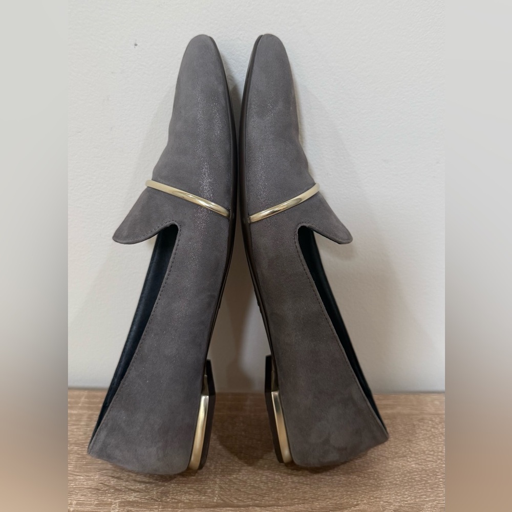 AGL Women's Gray Loafers with Gold Detail - Picture 6 of 8